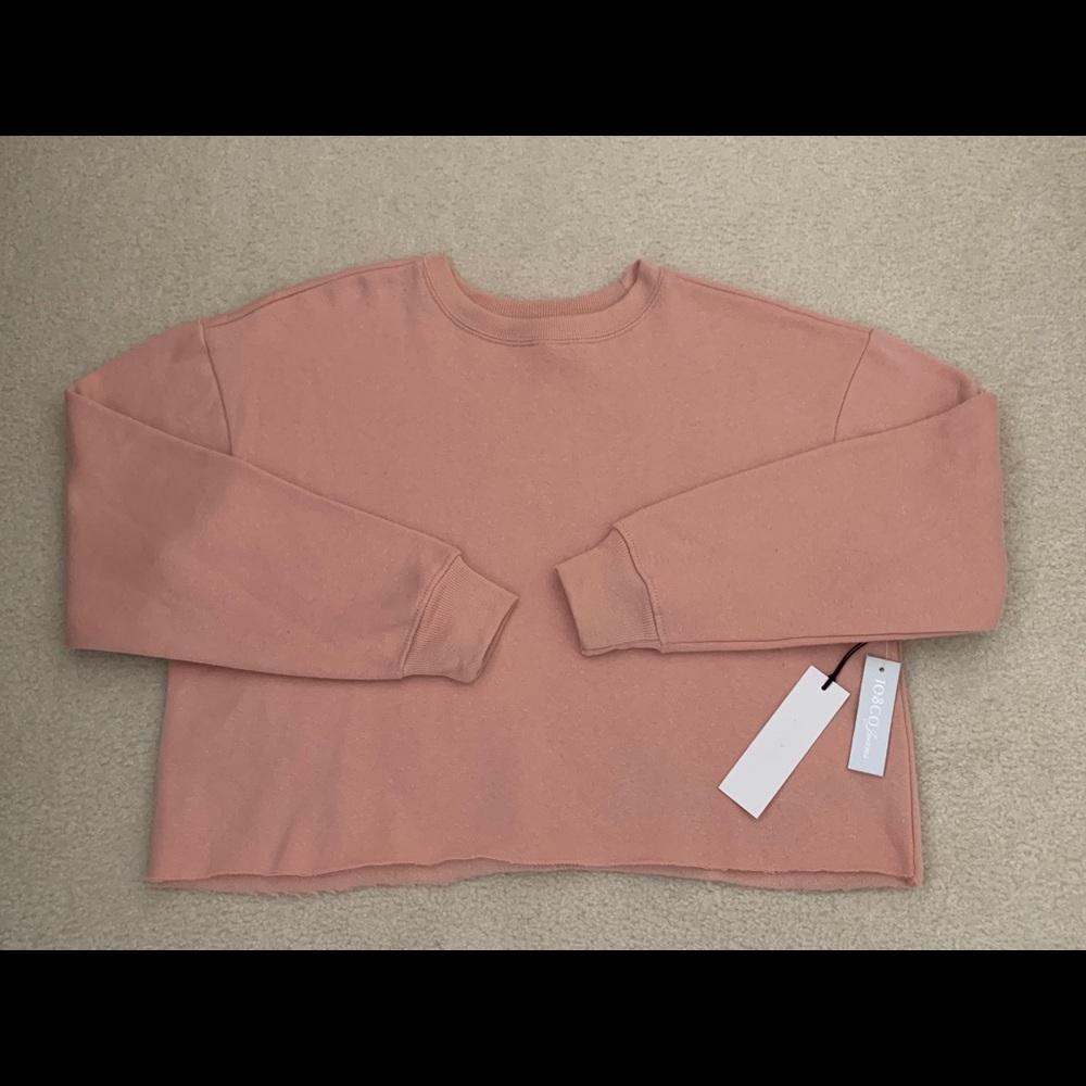 Cropped Pink Crewneck Sweater
